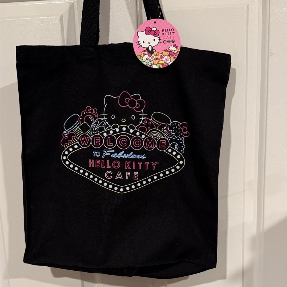 Hello Kitty Black Tote with Pink and White Design